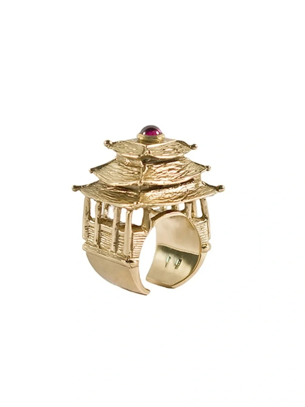 Co.Ro. Pagoda Ring Gold Plated Garnet Emily In Paris Sylvie Grateau⁠